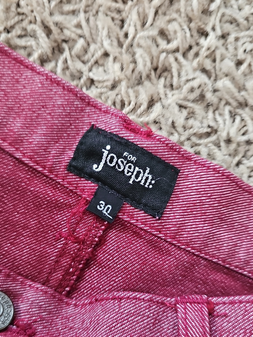 For Joseph Midi Denim Skirt Jean Raw Hem 30/Medium Cotton Blend - Picture 2 of 6